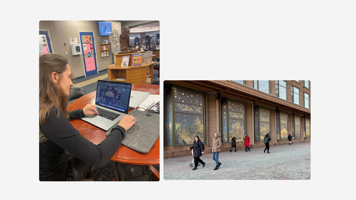 A young Ukrainian designer is making English her priority.